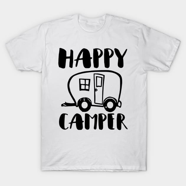 'Happy Camper' Cool Camping Cute Gift T-Shirt by ourwackyhome